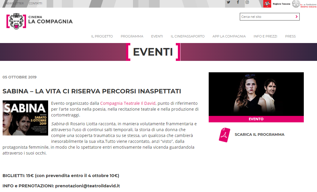 CinemaLaCompagnia 05 Ott 2019